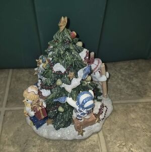 Music Box Snowman Tree Decor Holiday
